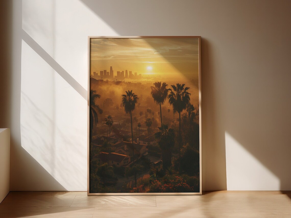 Vintage Los Angeles Retro Travel Poster Art Print