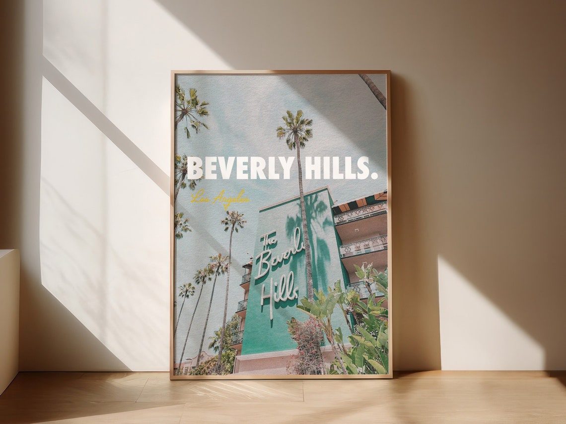 Beverly Hills Hotel Poster California Travel Poster Beverly Hills Poster Vintage Poster Retro Poster Vintage Photo Vintage Art