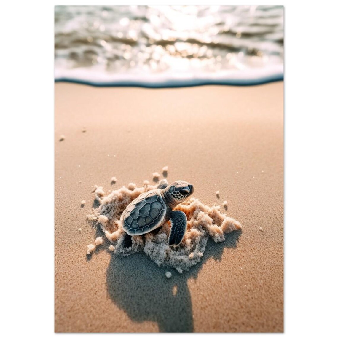 Beach Sea Turtle Poster, Ocean and Beach Decor - Image 3