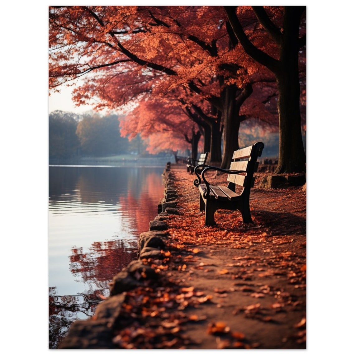 Autumn By The River Poster Print, Seasonal Decor - Image 3