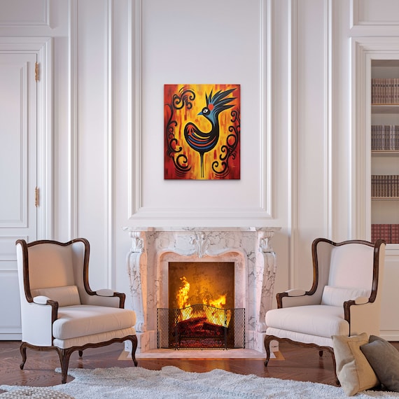 Art Wrapped Unframed Cotton Adinkra Sankofa Symbol African Design Ghanaian Symbol Afrocentric Modern Art
