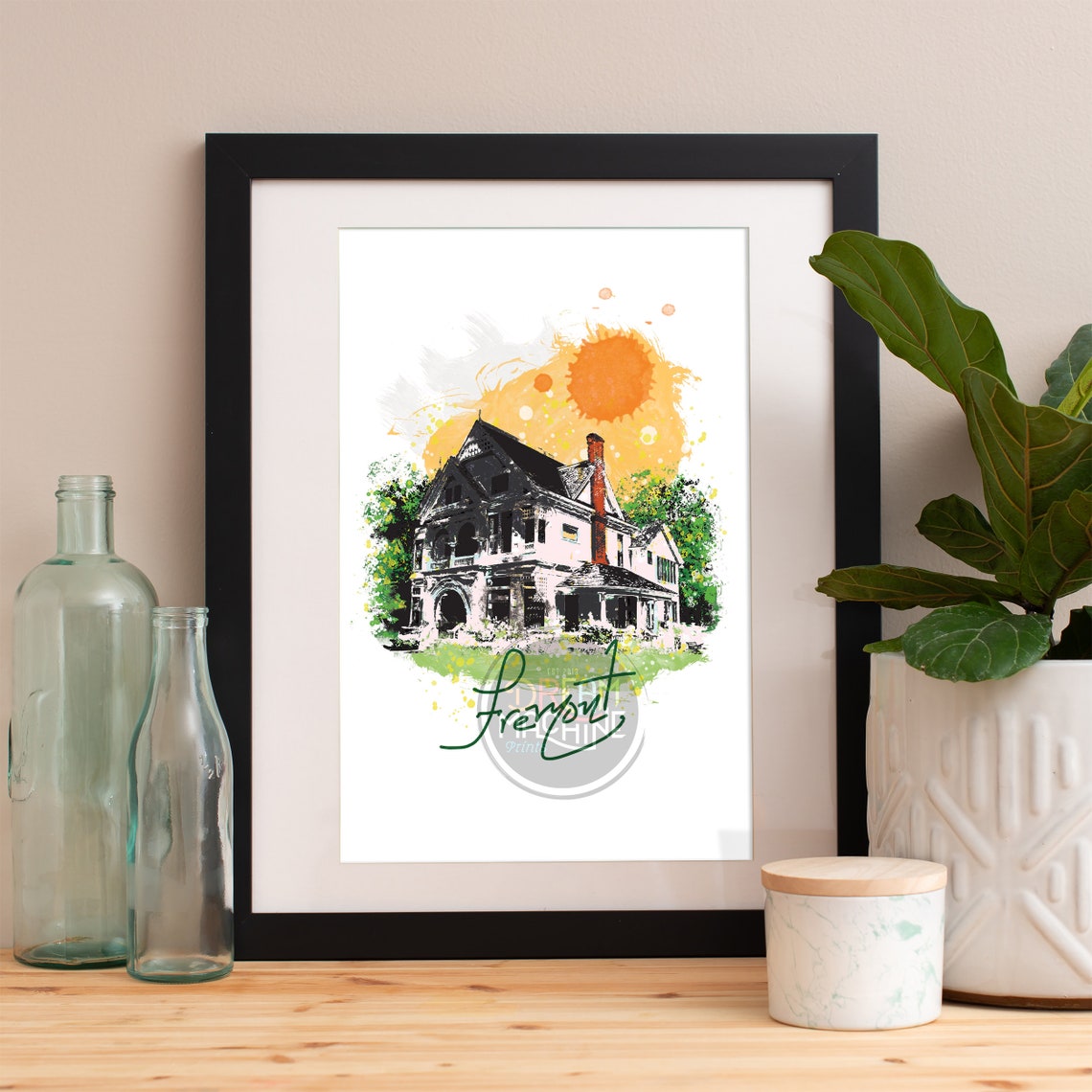 Fremont Print Fremont Skyline Fremont Art Fremont Poster Fremont Watercolor Fremont Art Print Fremont Map Fremont Wall Art