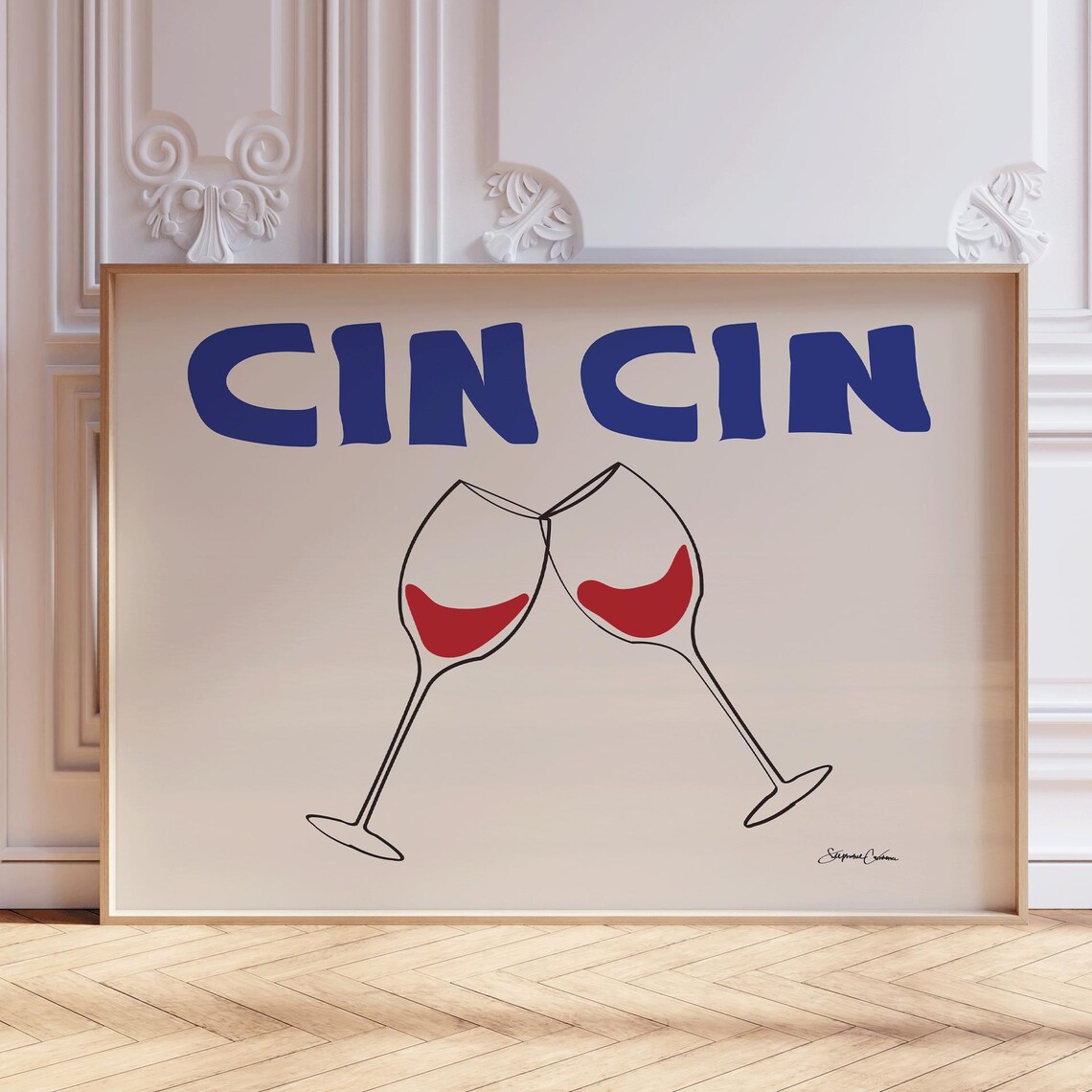 Cin Horizontal Typography Art Print, Kitchen Decor