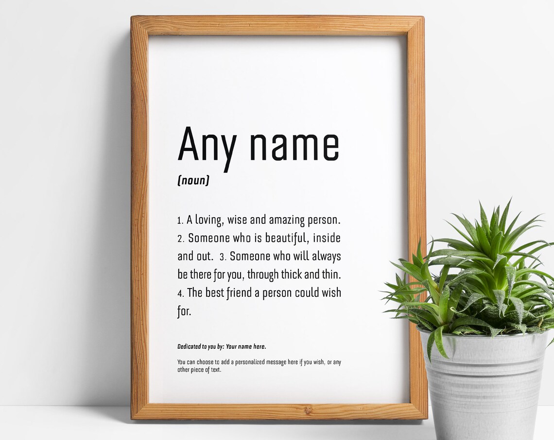 Best Friend Definition Personalized Art Print