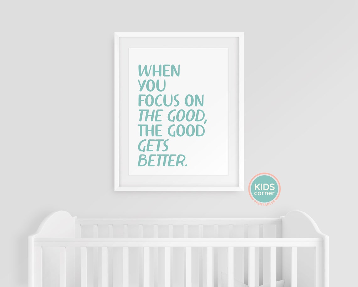 When You Focus On The Good The Good Gets Better Teal Quote Poster - Image 3