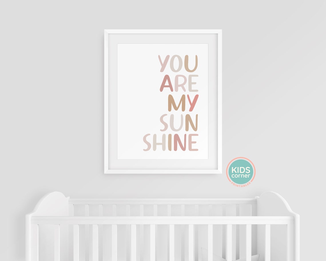 You Are My Sunshine Boho Neutral Nursery Love Quote Wall Poster - Image 3