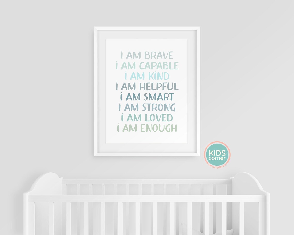 I Am Enough Affirmations for Kids Art Print - Image 3