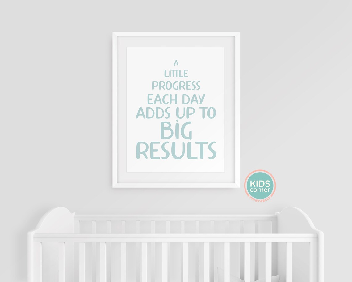 A Little Progress Each Day Kids Room Art Print - Image 3
