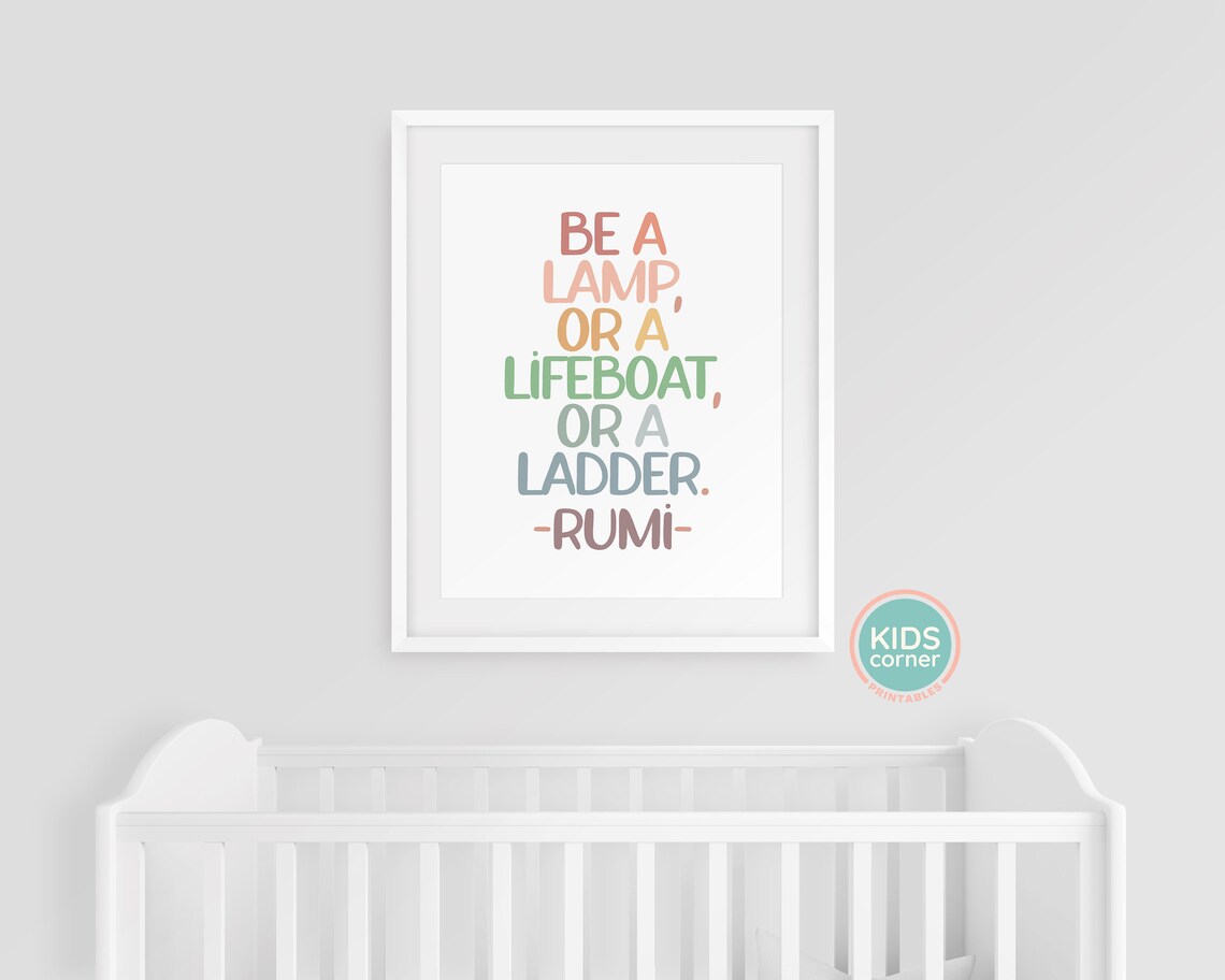 Be A Lamp Or A Lifeboat Or A Ladder Rumi Quote Print - Image 3