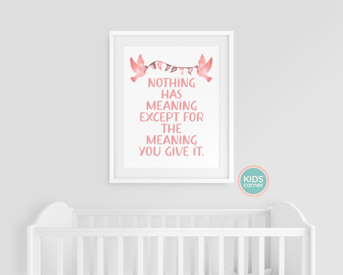 Nothing Has Meaning Doves Watercolor Mindfulness Quote Poster - Image 3