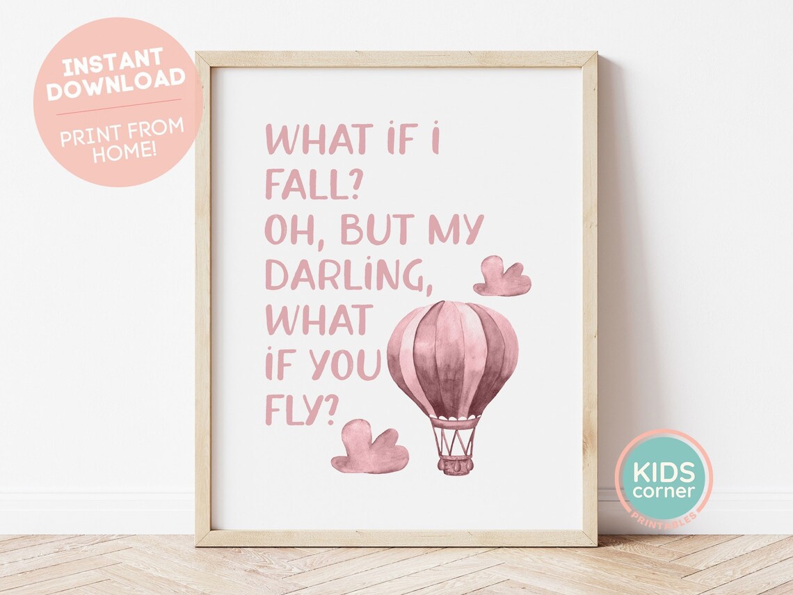 What If I Fall Oh But My Darling Quote Art Print
