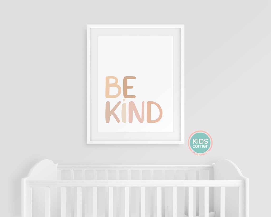 Be Kind Quote Art Print, Neutral Nursery Decor - Image 3