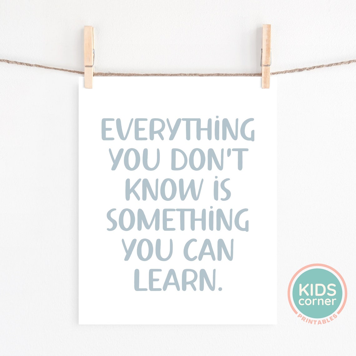 Everything You Can Learn Slate Blue Motivational Kids Poster - Image 2