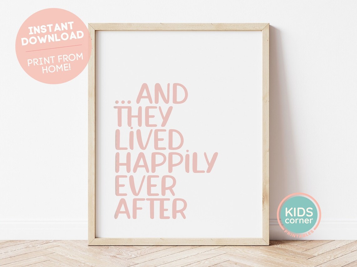 And They Lived Happily Ever After Positive Quote Art Print - Image 3