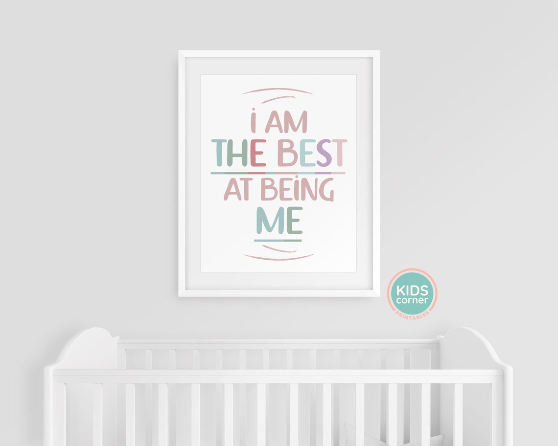 I Am The Best At Being Me Pastel Hand Lettered Affirmation Art Poster - Image 3