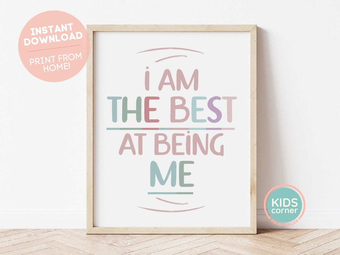 I Am The Best At Being Me Pastel Hand Lettered Affirmation Art Poster