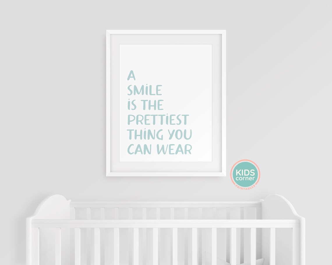 A Smile Is The Prettiest Thing You Can Wear Soft Teal Poster - Image 3