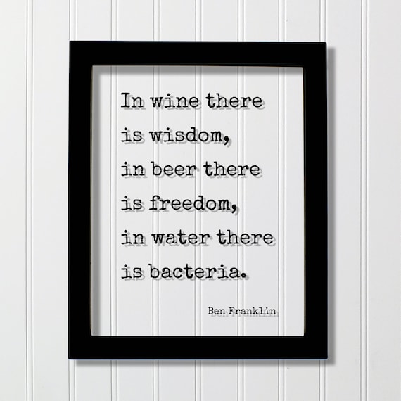 Ben Franklin Floating Quote, Minimalist Bar Decor Art Print