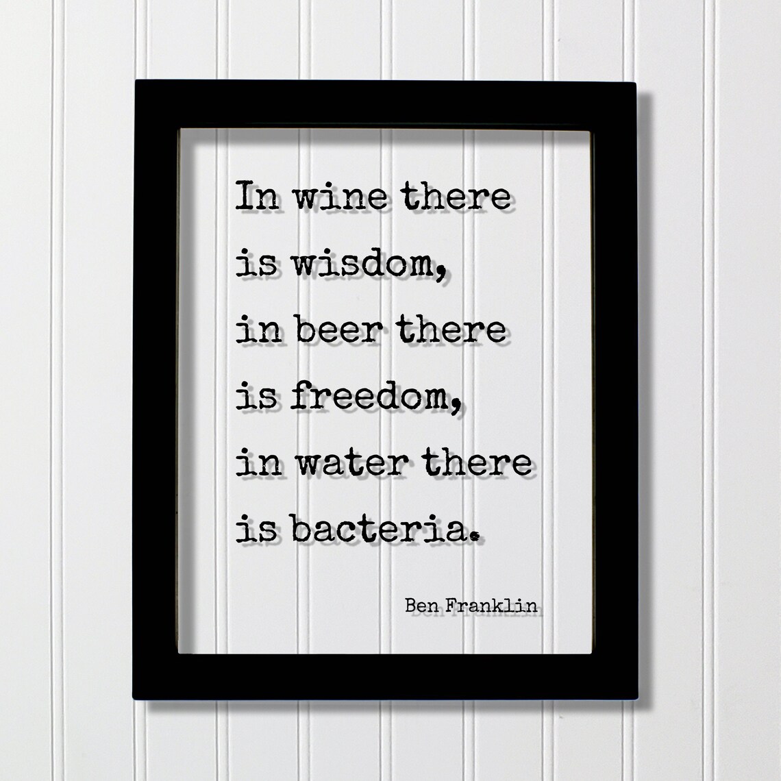 Ben Franklin Floating Quote, Minimalist Bar Decor Art Print