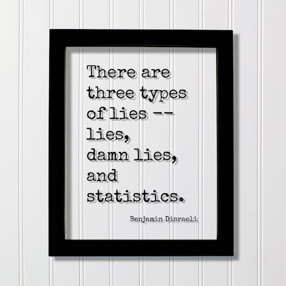 Benjamin Disraeli Three Types Of Lies Quote Humorous Floating Print