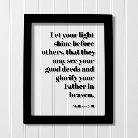Matthew 5 Let Your Light Shine Floating Scripture Poster Faith