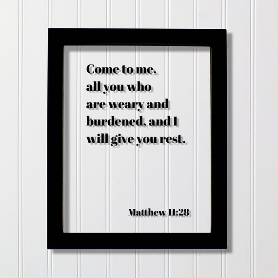 Matthew 11 28 Bible Verse Rest Floating Scripture Wall Poster