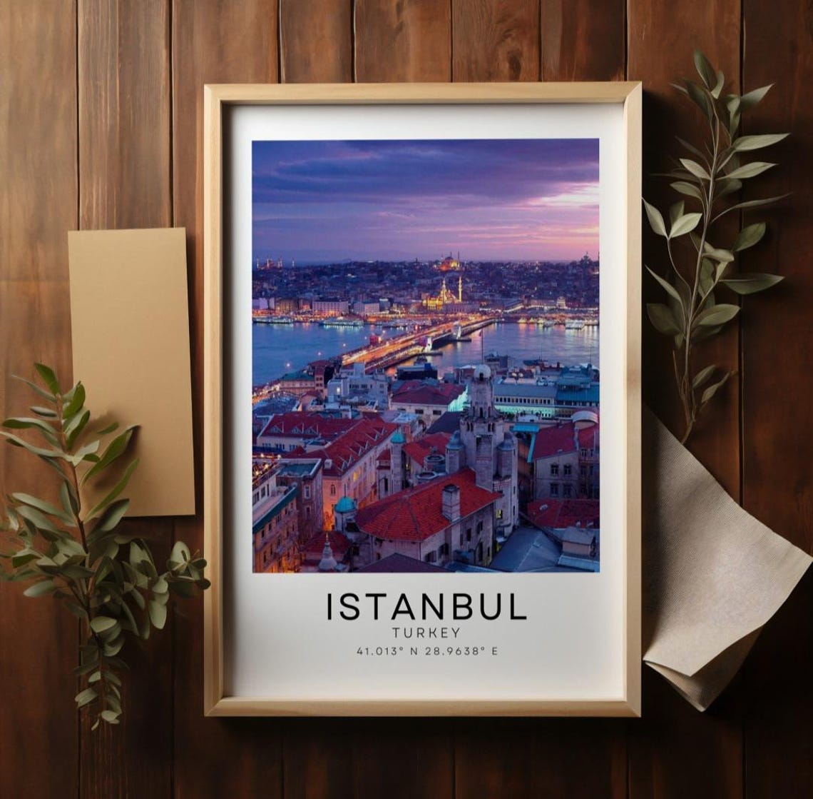 Istanbul Skyline, Turkiye Travel Poster
