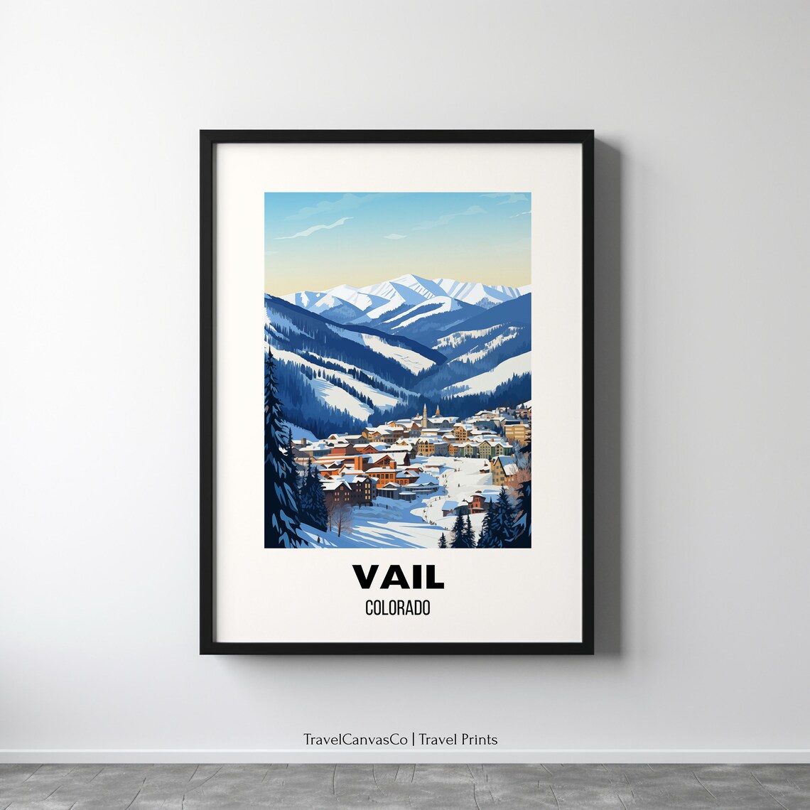 Vail Travel Poster, Colorado Mountain Landscape