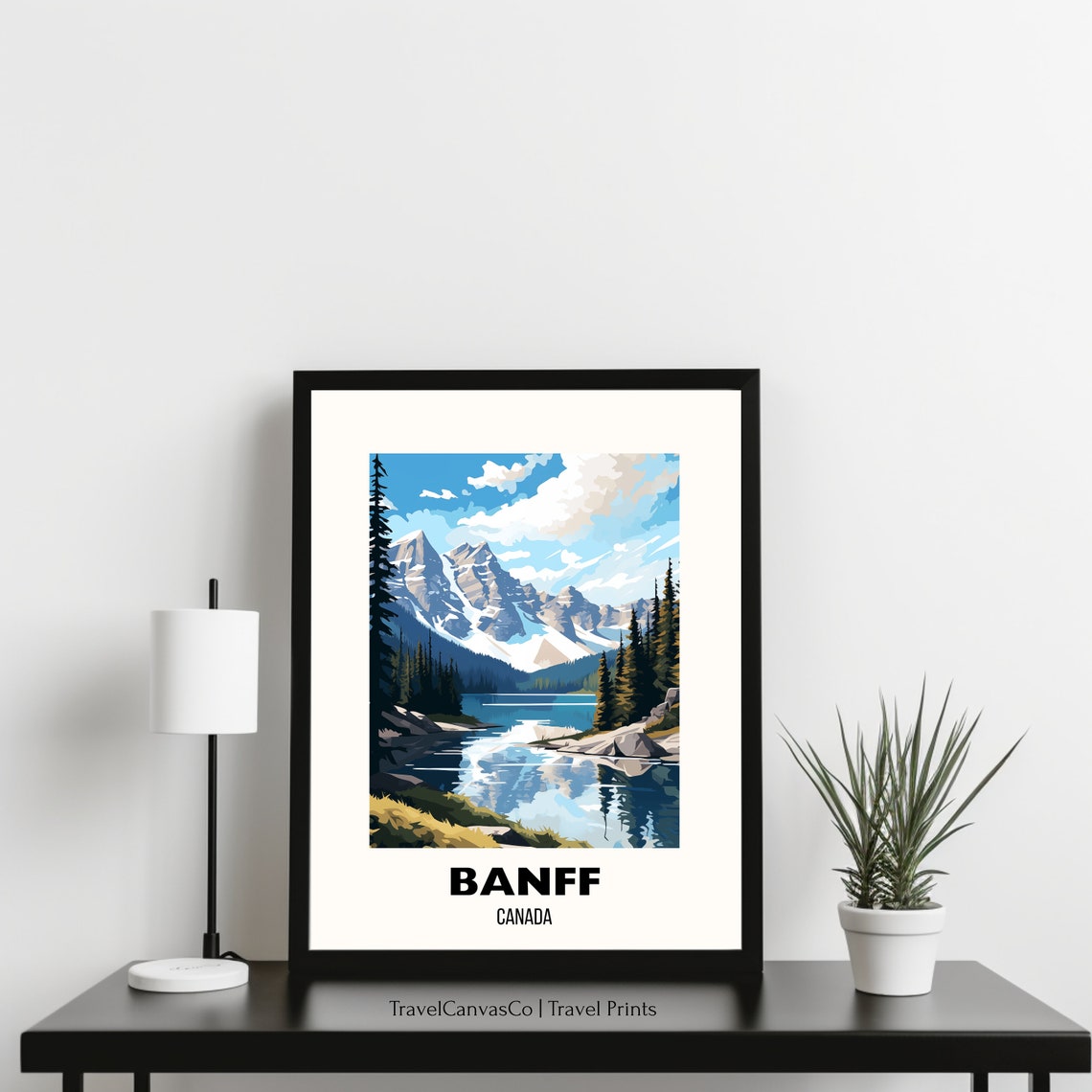 Banff Canada Moraine Lake Snowy Mountain Reflection Travel Poster - Image 3