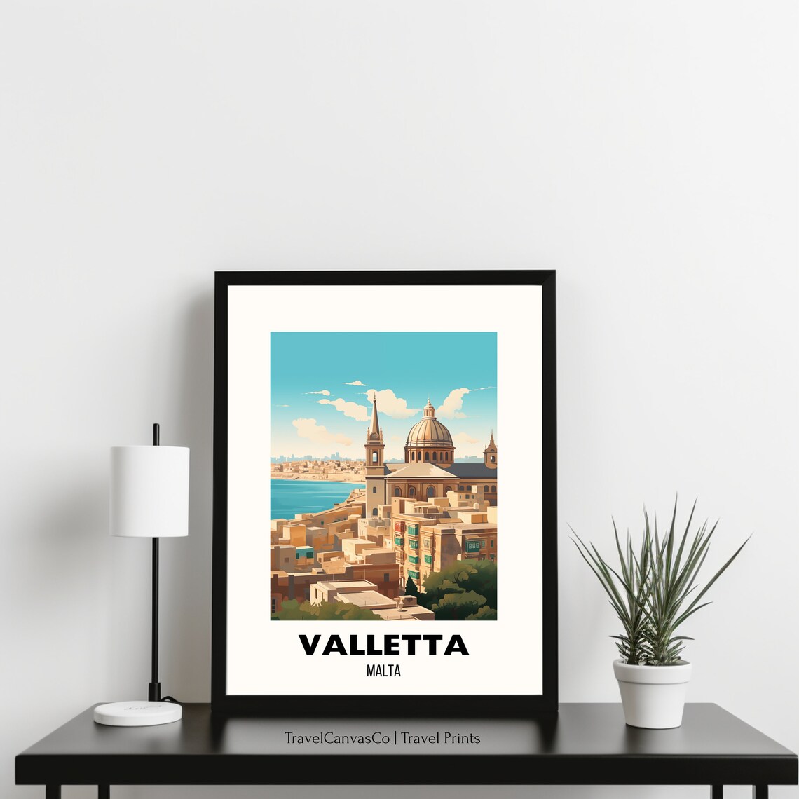 Valletta Malta Golden Dome Harbor City Mediterranean Travel Poster - Image 3
