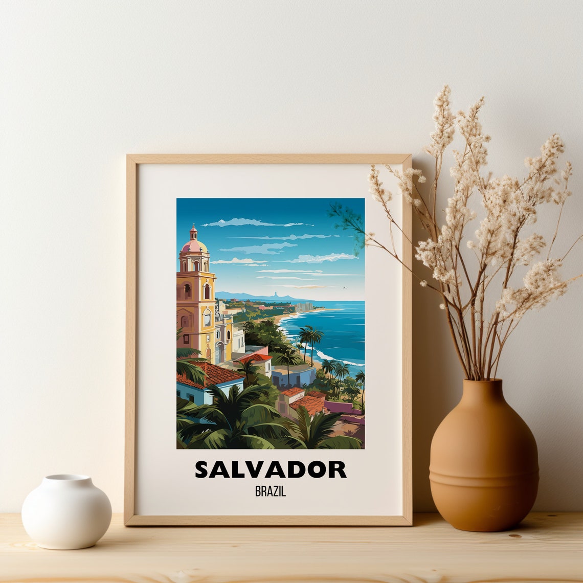 Salvador Travel Poster Wall Art City Poster Salvador Travel Print Brazil Wall Art Brazil Gift Brazil Print - Image 2