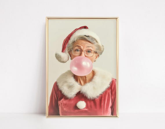Mrs Claus Bubblegum Christmas Portrait