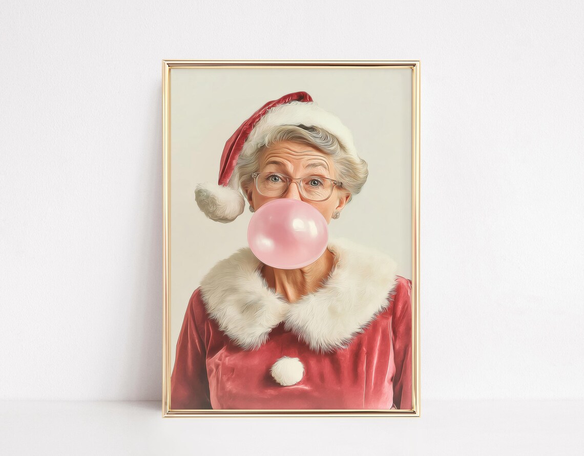 Mrs Claus Bubblegum Christmas Portrait