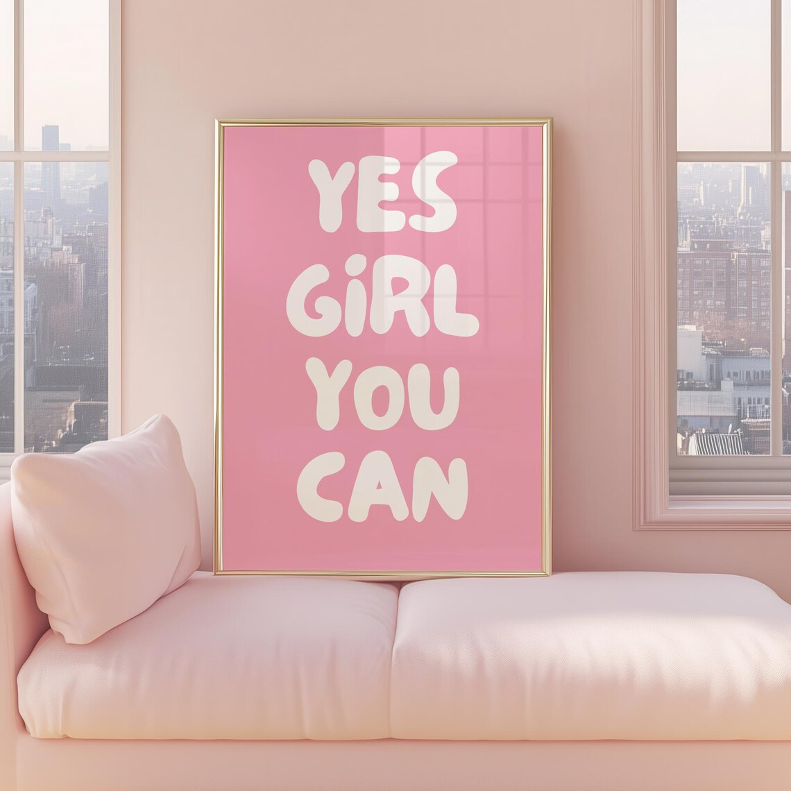 Yes Girl You Can Motivational Quote Art Print