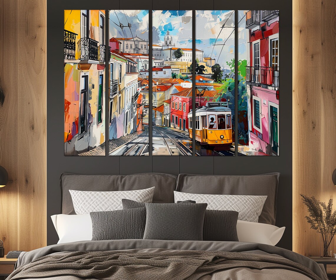 Lisbon Scenic Travel Poster, Portugal Abstract Art - Image 3