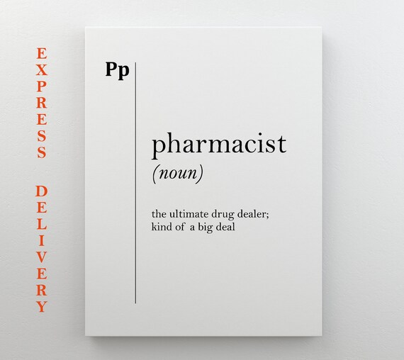 Pharmacist Definition Print Pharmacist Gift Pharmacy Decor Medical Humor Pharmacy Wall Art Framed And Ready To Hang