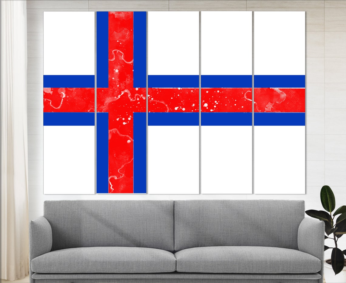 Faroe Islands Flag Print Faroe Islands Wall Art Flag Offaroe Islands Print - Image 4