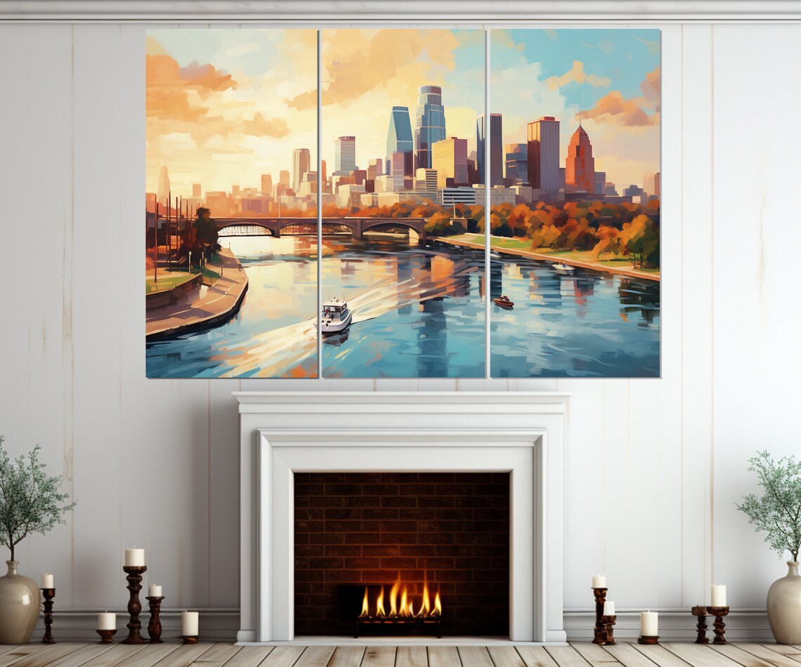 Minneapolis Skyline Abstract Travel Poster Print - Image 4