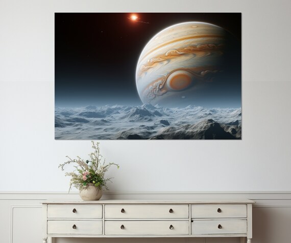 Abstract Jupiter Painting, Celestial Space Art