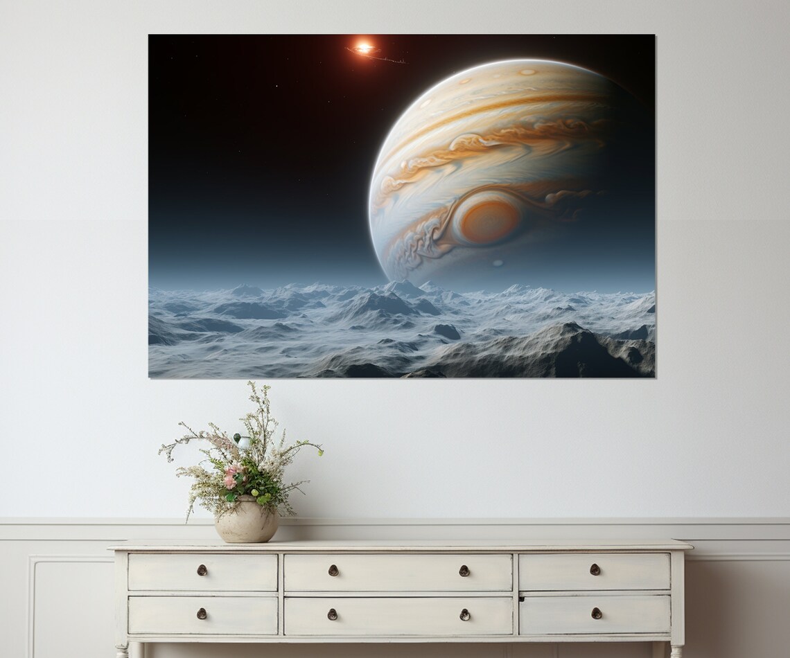 Abstract Jupiter Painting, Celestial Space Art
