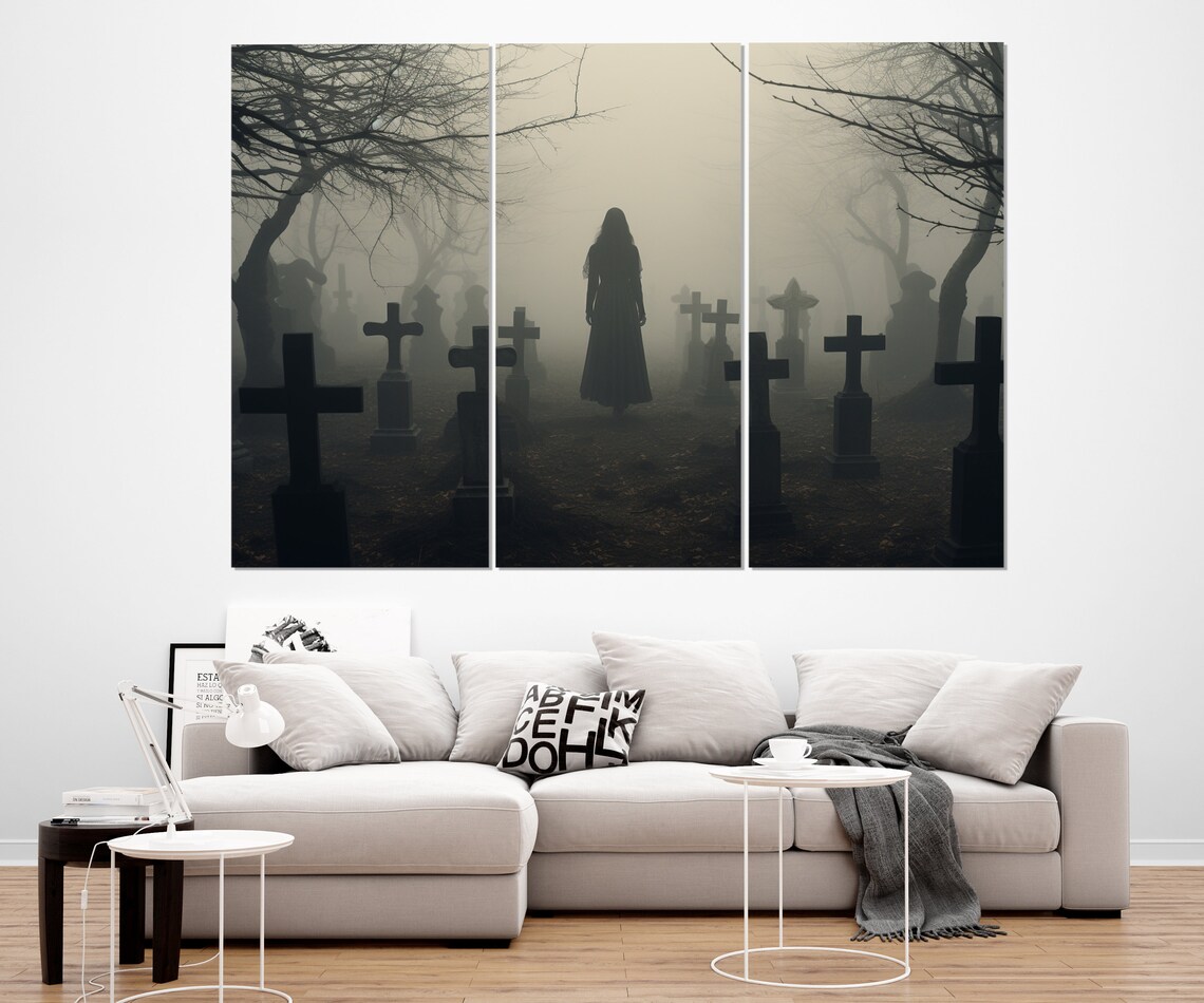 Woman in the Cemetery, Vintage Gothic Poster Print - Image 2