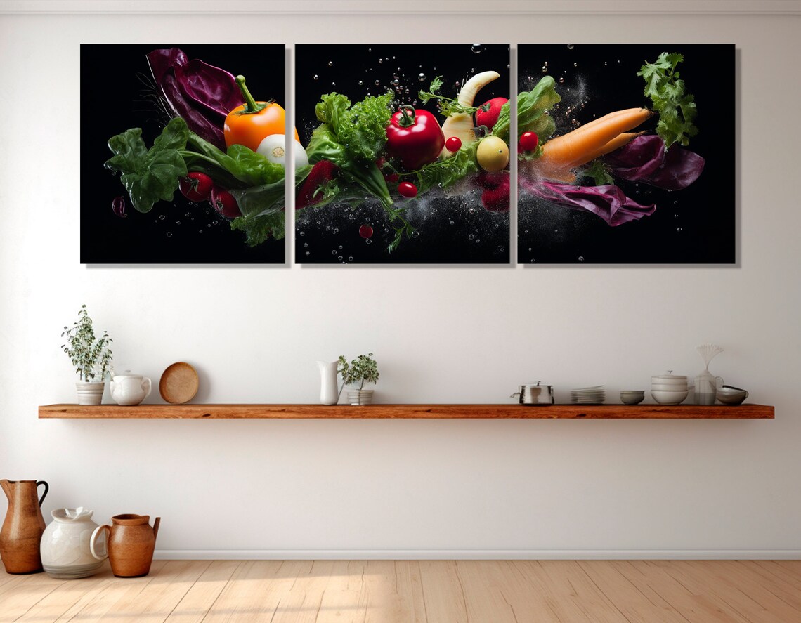 Vegetables Print Modern Kitchen Wall Decor Large Food Painting Vegetables Poster Framed And Ready To Hang - Image 4