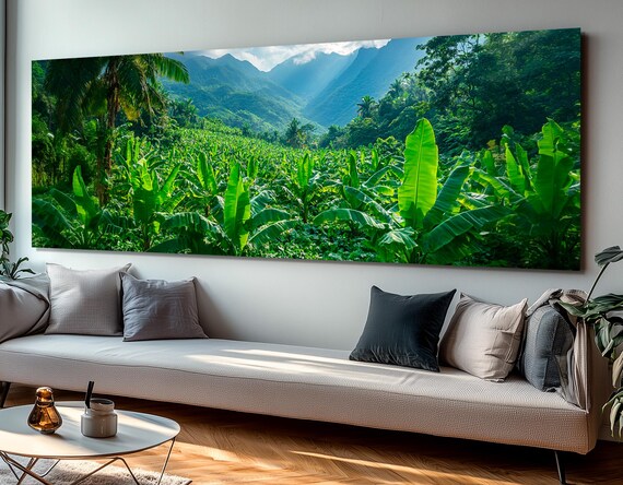 Banana Plantation Print Bananas In The Philippines Wall Art Panoramic Nature Landscape Bananas Wall Art Framed Ready To Hang