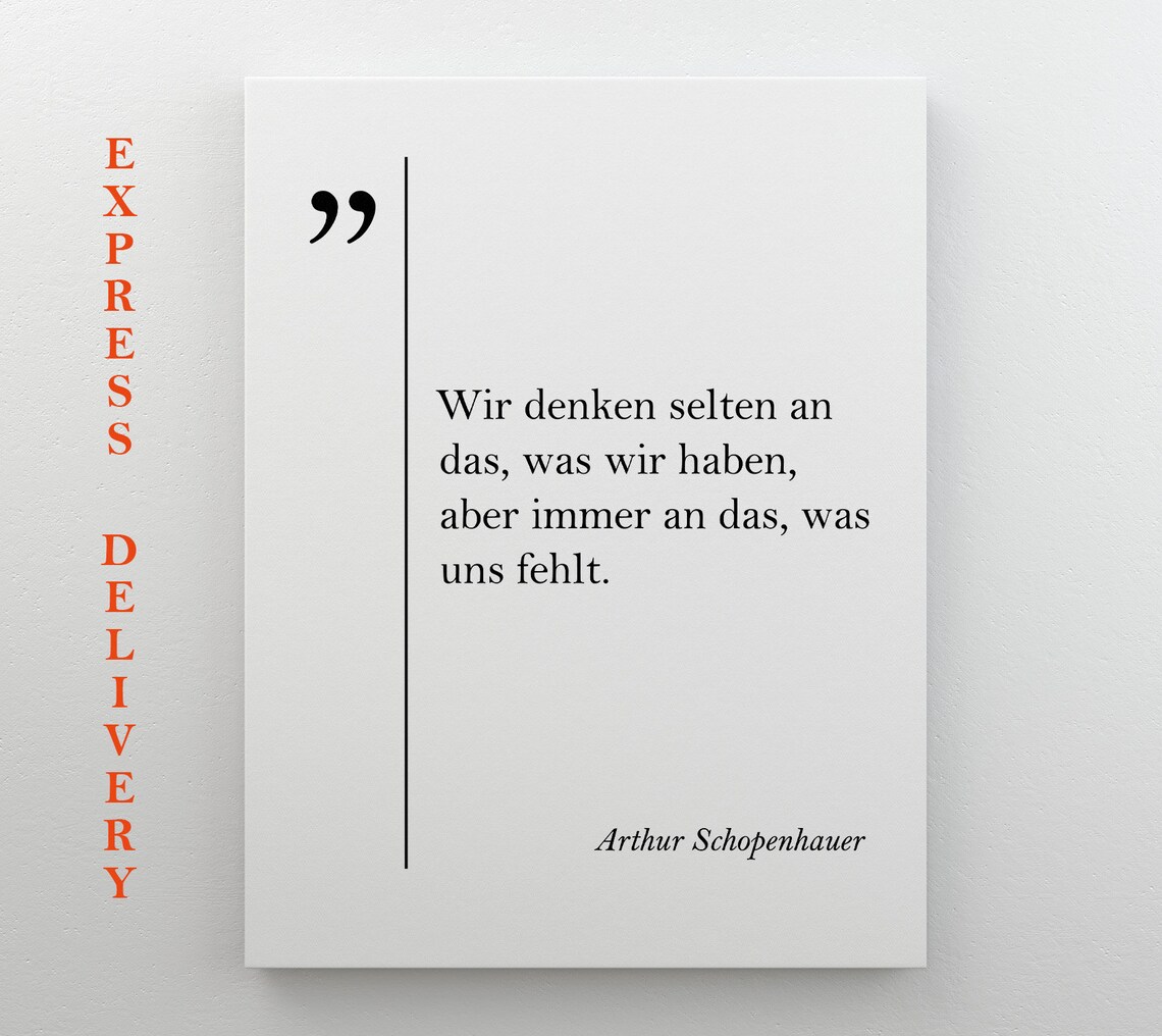 Arthur Schopenhauer Quote Print German Wisdom Minimalist Typography Art