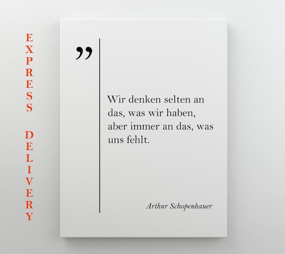 Arthur Schopenhauer Quote Print German Wisdom Minimalist Typography Art