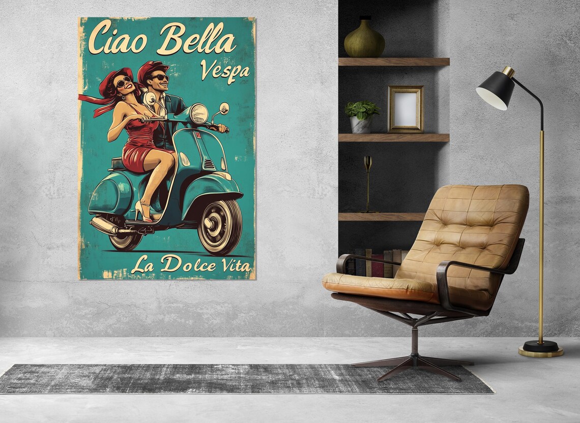 Ciao Bella Vintage Italian Travel Poster, Retro Style - Image 4