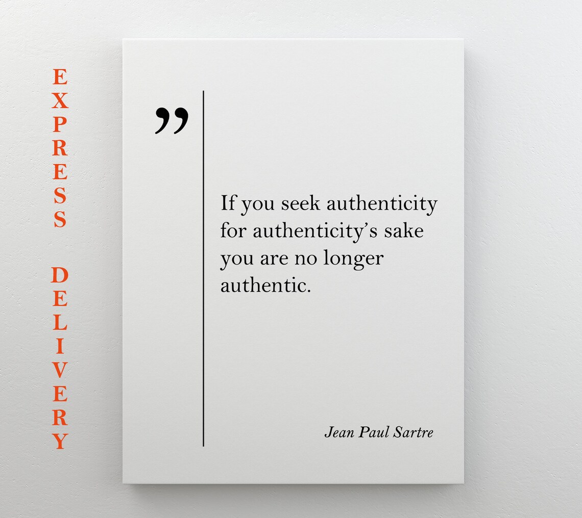 Jean Paul Sartre Quote Print Inspirational Philosophy Typography Wall Poster