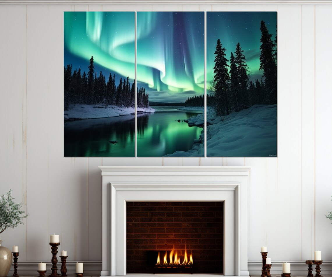 Northern Lights Aurora Borealis Wall Art Print
