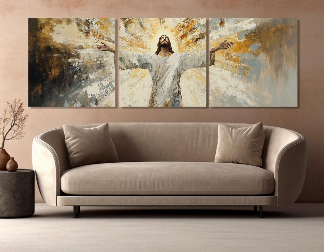 Jesus Christ Abstract Religious Art Print, Christian Decor - Image 4