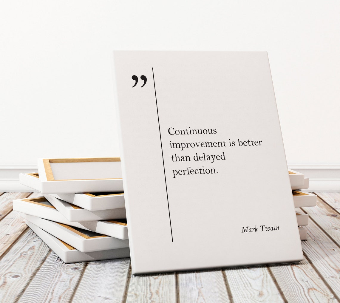 Mark Twain Continuous Improvement Quote Minimalist Wall Art Decor - Image 3